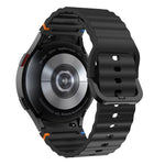Wellenmuster genähtes Silikon-Uhrenarmband, für Samsung Galaxy Watch 7 40 / 44mm, für Samsung Galaxy Watch 6 Classic, für Samsung Galaxy Watch 6 40 / 44mm, für Samsung Galaxy Watch 5 40 / 44mm