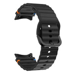 Wellenmuster genähtes Silikon-Uhrenarmband, für Samsung Galaxy Watch 7 40 / 44mm, für Samsung Galaxy Watch 6 Classic, für Samsung Galaxy Watch 6 40 / 44mm, für Samsung Galaxy Watch 5 40 / 44mm