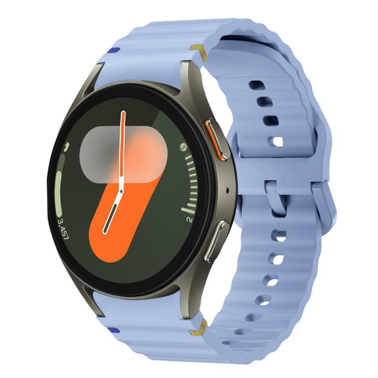 Wellenmuster genähtes Silikon-Uhrenarmband, für Samsung Galaxy Watch 7 40 / 44mm, für Samsung Galaxy Watch 6 Classic, für Samsung Galaxy Watch 6 40 / 44mm, für Samsung Galaxy Watch 5 40 / 44mm