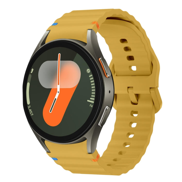 Wellenmuster genähtes Silikon-Uhrenarmband, für Samsung Galaxy Watch 7 40 / 44mm, für Samsung Galaxy Watch 6 Classic, für Samsung Galaxy Watch 6 40 / 44mm, für Samsung Galaxy Watch 5 40 / 44mm
