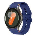 Wellenmuster genähtes Silikon-Uhrenarmband, für Samsung Galaxy Watch 7 40 / 44mm, für Samsung Galaxy Watch 6 Classic, für Samsung Galaxy Watch 6 40 / 44mm, für Samsung Galaxy Watch 5 40 / 44mm