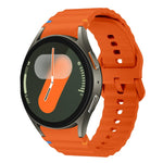 Wellenmuster genähtes Silikon-Uhrenarmband, für Samsung Galaxy Watch 7 40 / 44mm, für Samsung Galaxy Watch 6 Classic, für Samsung Galaxy Watch 6 40 / 44mm, für Samsung Galaxy Watch 5 40 / 44mm