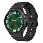 Wellenmuster genähtes Silikon-Uhrenarmband, für Samsung Galaxy Watch 7 40 / 44mm, für Samsung Galaxy Watch 6 Classic, für Samsung Galaxy Watch 6 40 / 44mm, für Samsung Galaxy Watch 5 40 / 44mm
