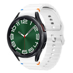 Wellenmuster genähtes Silikon-Uhrenarmband, für Samsung Galaxy Watch 7 40 / 44mm, für Samsung Galaxy Watch 6 Classic, für Samsung Galaxy Watch 6 40 / 44mm, für Samsung Galaxy Watch 5 40 / 44mm
