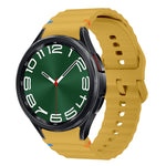 Wellenmuster genähtes Silikon-Uhrenarmband, für Samsung Galaxy Watch 7 40 / 44mm, für Samsung Galaxy Watch 6 Classic, für Samsung Galaxy Watch 6 40 / 44mm, für Samsung Galaxy Watch 5 40 / 44mm