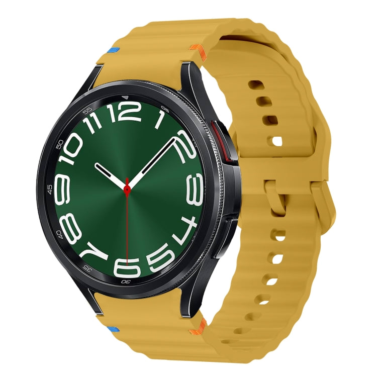 Wellenmuster genähtes Silikon-Uhrenarmband, für Samsung Galaxy Watch 7 40 / 44mm, für Samsung Galaxy Watch 6 Classic, für Samsung Galaxy Watch 6 40 / 44mm, für Samsung Galaxy Watch 5 40 / 44mm