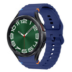 Wellenmuster genähtes Silikon-Uhrenarmband, für Samsung Galaxy Watch 7 40 / 44mm, für Samsung Galaxy Watch 6 Classic, für Samsung Galaxy Watch 6 40 / 44mm, für Samsung Galaxy Watch 5 40 / 44mm