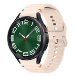 Wellenmuster genähtes Silikon-Uhrenarmband, für Samsung Galaxy Watch 7 40 / 44mm, für Samsung Galaxy Watch 6 Classic, für Samsung Galaxy Watch 6 40 / 44mm, für Samsung Galaxy Watch 5 40 / 44mm