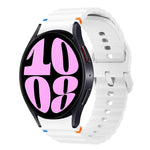 Wellenmuster genähtes Silikon-Uhrenarmband, für Samsung Galaxy Watch 7 40 / 44mm, für Samsung Galaxy Watch 6 Classic, für Samsung Galaxy Watch 6 40 / 44mm, für Samsung Galaxy Watch 5 40 / 44mm