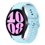 Wellenmuster genähtes Silikon-Uhrenarmband, für Samsung Galaxy Watch 7 40 / 44mm, für Samsung Galaxy Watch 6 Classic, für Samsung Galaxy Watch 6 40 / 44mm, für Samsung Galaxy Watch 5 40 / 44mm