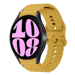 Wellenmuster genähtes Silikon-Uhrenarmband, für Samsung Galaxy Watch 7 40 / 44mm, für Samsung Galaxy Watch 6 Classic, für Samsung Galaxy Watch 6 40 / 44mm, für Samsung Galaxy Watch 5 40 / 44mm
