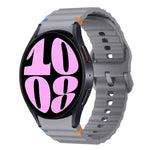 Wellenmuster genähtes Silikon-Uhrenarmband, für Samsung Galaxy Watch 7 40 / 44mm, für Samsung Galaxy Watch 6 Classic, für Samsung Galaxy Watch 6 40 / 44mm, für Samsung Galaxy Watch 5 40 / 44mm