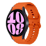 Wellenmuster genähtes Silikon-Uhrenarmband, für Samsung Galaxy Watch 7 40 / 44mm, für Samsung Galaxy Watch 6 Classic, für Samsung Galaxy Watch 6 40 / 44mm, für Samsung Galaxy Watch 5 40 / 44mm
