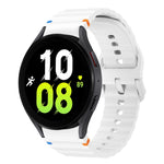 Wellenmuster genähtes Silikon-Uhrenarmband, für Samsung Galaxy Watch 7 40 / 44mm, für Samsung Galaxy Watch 6 Classic, für Samsung Galaxy Watch 6 40 / 44mm, für Samsung Galaxy Watch 5 40 / 44mm