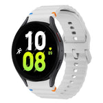 Wellenmuster genähtes Silikon-Uhrenarmband, für Samsung Galaxy Watch 7 40 / 44mm, für Samsung Galaxy Watch 6 Classic, für Samsung Galaxy Watch 6 40 / 44mm, für Samsung Galaxy Watch 5 40 / 44mm