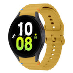 Wellenmuster genähtes Silikon-Uhrenarmband, für Samsung Galaxy Watch 7 40 / 44mm, für Samsung Galaxy Watch 6 Classic, für Samsung Galaxy Watch 6 40 / 44mm, für Samsung Galaxy Watch 5 40 / 44mm