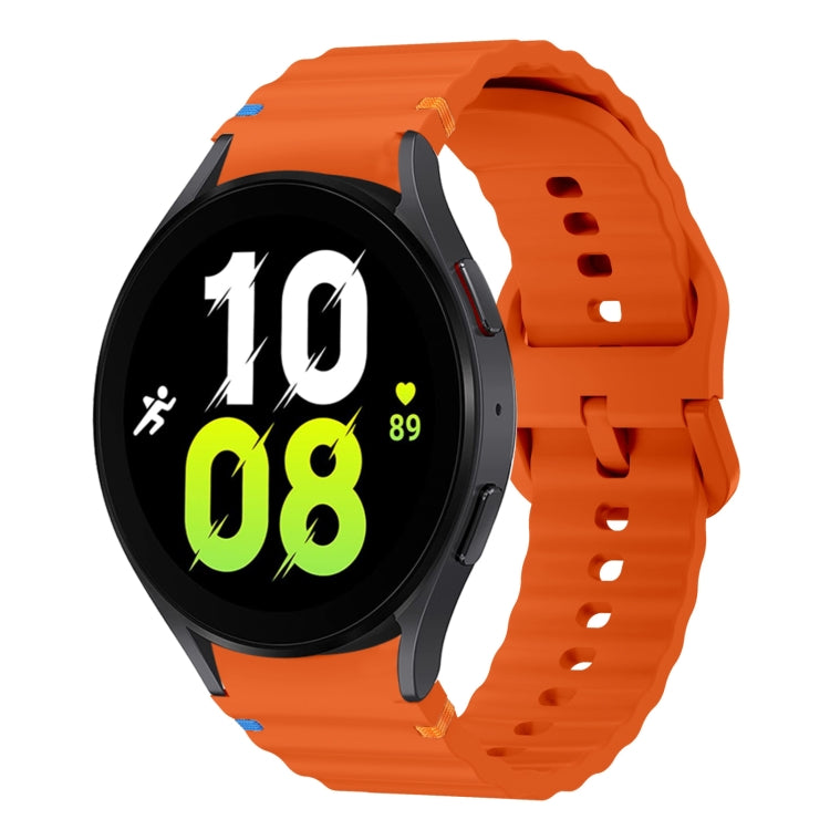 Wellenmuster genähtes Silikon-Uhrenarmband, für Samsung Galaxy Watch 7 40 / 44mm, für Samsung Galaxy Watch 6 Classic, für Samsung Galaxy Watch 6 40 / 44mm, für Samsung Galaxy Watch 5 40 / 44mm