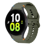 Wellenmuster genähtes Silikon-Uhrenarmband, für Samsung Galaxy Watch 7 40 / 44mm, für Samsung Galaxy Watch 6 Classic, für Samsung Galaxy Watch 6 40 / 44mm, für Samsung Galaxy Watch 5 40 / 44mm
