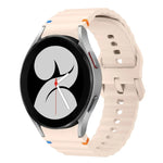 Wave Pattern Stitched Silicone Watch Band, For Samsung Galaxy Watch 5 Pro, For Samsung Galaxy Watch 4 40 / 44mm, For Samsung Galaxy Watch 4 Classic 42 / 46mm, For Samsung Galaxy Watch3 41mm