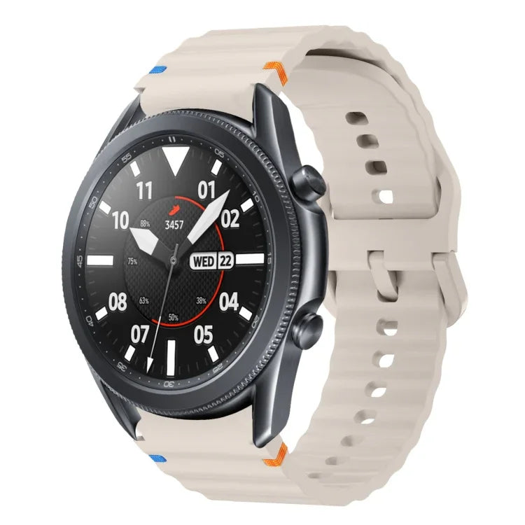 Wave Pattern Stitched Silicone Watch Band, For Samsung Galaxy Watch 5 Pro, For Samsung Galaxy Watch 4 40 / 44mm, For Samsung Galaxy Watch 4 Classic 42 / 46mm, For Samsung Galaxy Watch3 41mm