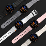 Wellenmuster genähtes Silikon-Uhrenarmband, für Samsung Galaxy Watch 7 40 / 44mm, für Samsung Galaxy Watch 6 Classic, für Samsung Galaxy Watch 6 40 / 44mm, für Samsung Galaxy Watch 5 40 / 44mm