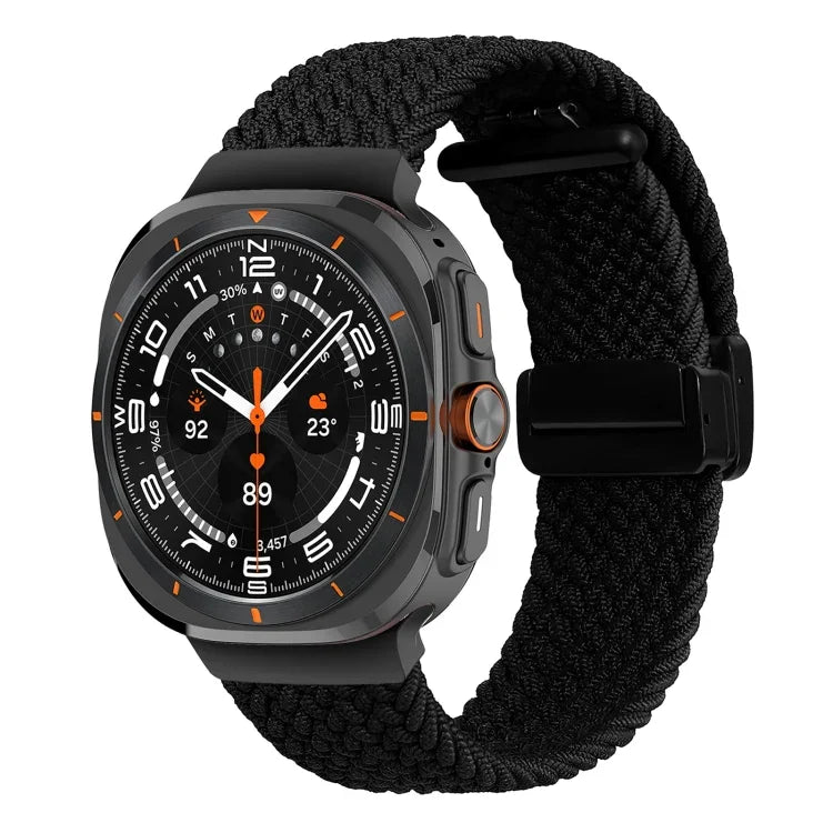 Geflochtenes Armband für Samsung Galaxy Watch Ultra 47 mm, faltbar, mit Magnetverschluss