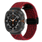 Geflochtenes Armband für Samsung Galaxy Watch Ultra 47 mm, faltbar, mit Magnetverschluss