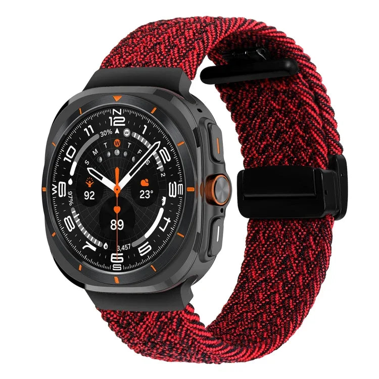 Geflochtenes Armband für Samsung Galaxy Watch Ultra 47 mm, faltbar, mit Magnetverschluss