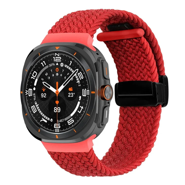 Geflochtenes Armband für Samsung Galaxy Watch Ultra 47 mm, faltbar, mit Magnetverschluss