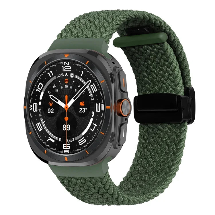 Geflochtenes Armband für Samsung Galaxy Watch Ultra 47 mm, faltbar, mit Magnetverschluss