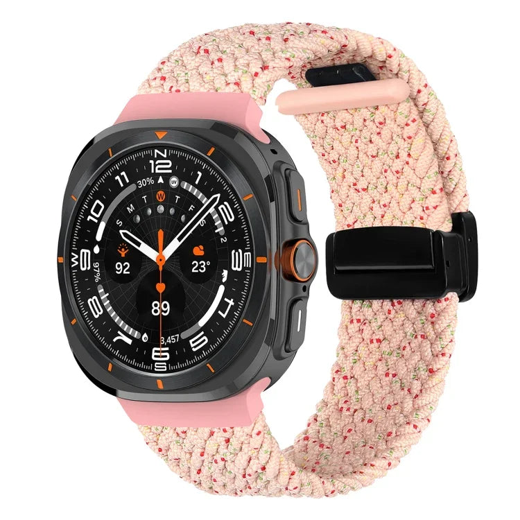 Geflochtenes Armband für Samsung Galaxy Watch Ultra 47 mm, faltbar, mit Magnetverschluss