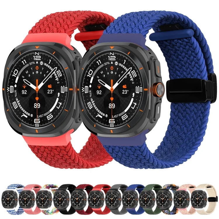 Geflochtenes Armband für Samsung Galaxy Watch Ultra 47 mm, faltbar, mit Magnetverschluss