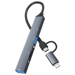 ADS-805 8-Pin + Type-C zu USB-C Daten + USB 2.0 / 3.0 + SD / TF Kartenleser Hub Erweiterungskonverter, ADS-805