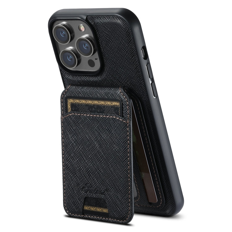 Suteni H18 Cross Grain MagSafe Brieftaschen-Leder-Handyhülle, Für iPhone 13 Pro Max, Für iPhone 13 Pro, Für iPhone 13, Für iPhone 12, Für iPhone 12 Pro Max, Für iPhone 12 Pro