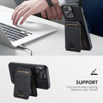 Suteni H18 Cross Grain MagSafe Brieftaschen-Leder-Handyhülle, Für iPhone 13 Pro Max, Für iPhone 13 Pro, Für iPhone 13, Für iPhone 12, Für iPhone 12 Pro Max, Für iPhone 12 Pro