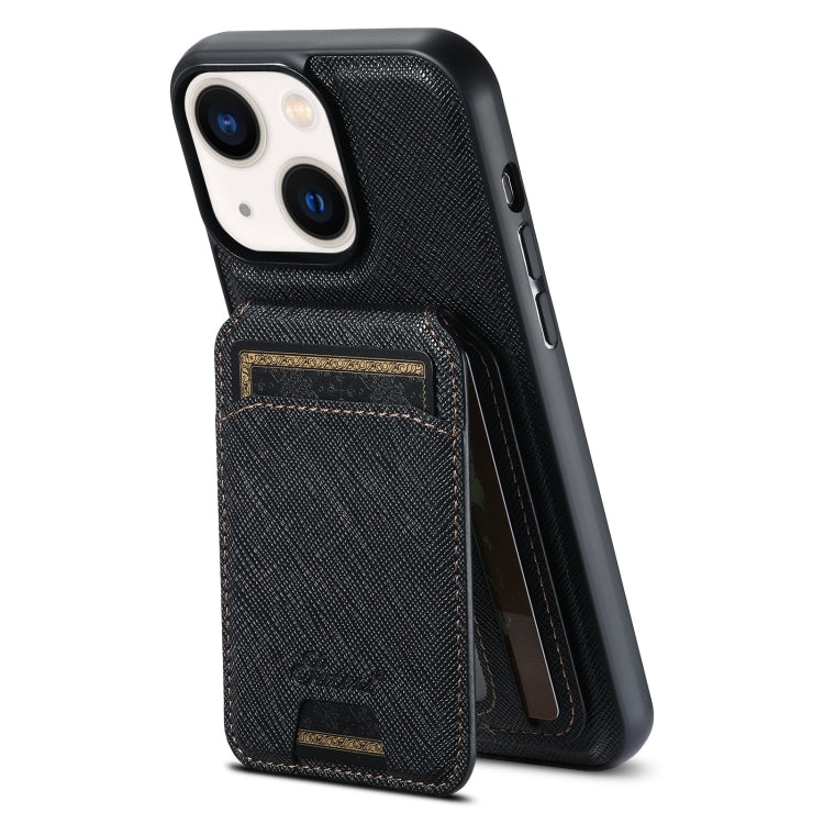 Suteni H18 Cross Grain MagSafe Brieftaschen-Leder-Handyhülle, Für iPhone 13 Pro Max, Für iPhone 13 Pro, Für iPhone 13, Für iPhone 12, Für iPhone 12 Pro Max, Für iPhone 12 Pro