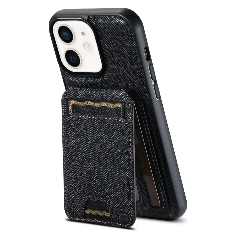 Suteni H18 Cross Grain MagSafe Brieftaschen-Leder-Handyhülle, Für iPhone 13 Pro Max, Für iPhone 13 Pro, Für iPhone 13, Für iPhone 12, Für iPhone 12 Pro Max, Für iPhone 12 Pro