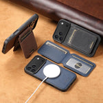 Suteni H18 Cross Grain MagSafe Brieftaschen-Leder-Handyhülle, Für iPhone 13 Pro Max, Für iPhone 13 Pro, Für iPhone 13, Für iPhone 12, Für iPhone 12 Pro Max, Für iPhone 12 Pro
