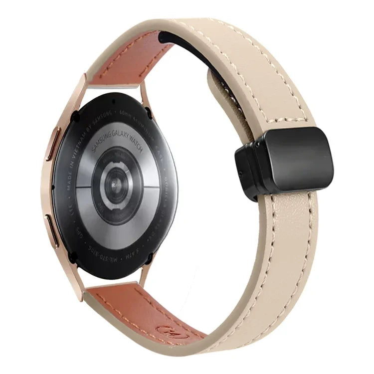 Slim Magnetic Buckle 20mm Microfiber Leather Watch Band, For Samsung Galaxy Watch 4  40 / 44mm, For Samsung Galaxy Watch 4 Classic 42 / 46mm