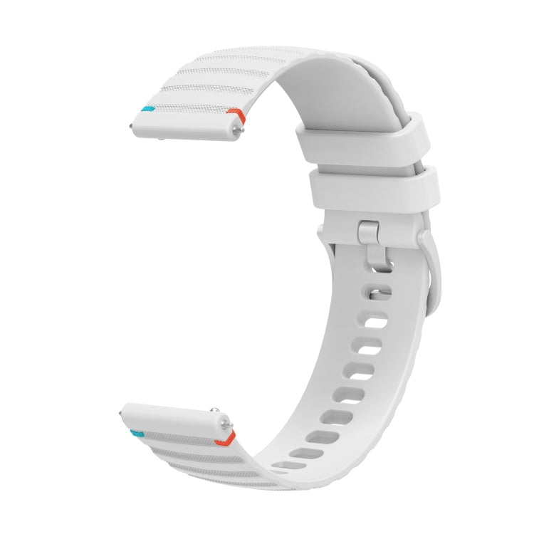 Gewelltes gepunktetes genähtes 20mm Silikon-Uhrenarmband, für Samsung Galaxy Watch FE 40mm, für Samsung Galaxy Watch 7 40 / 44mm, für Samsung Galaxy Watch 6 Classic 43 / 47mm, für Samsung Galaxy Watch 6 40 / 44mm
