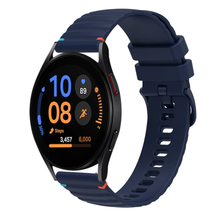 Gewelltes gepunktetes genähtes 20mm Silikon-Uhrenarmband, für Samsung Galaxy Watch FE 40mm, für Samsung Galaxy Watch 7 40 / 44mm, für Samsung Galaxy Watch 6 Classic 43 / 47mm, für Samsung Galaxy Watch 6 40 / 44mm
