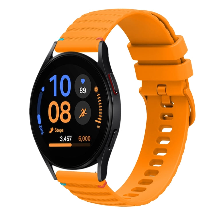 Gewelltes gepunktetes genähtes 20mm Silikon-Uhrenarmband, für Samsung Galaxy Watch FE 40mm, für Samsung Galaxy Watch 7 40 / 44mm, für Samsung Galaxy Watch 6 Classic 43 / 47mm, für Samsung Galaxy Watch 6 40 / 44mm
