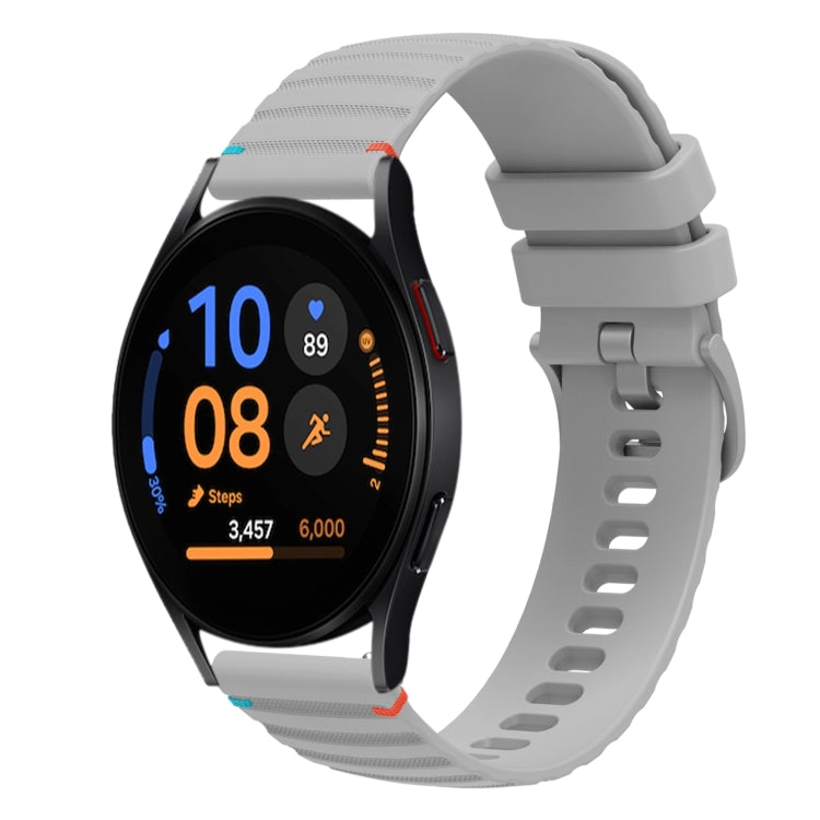 Gewelltes gepunktetes genähtes 20mm Silikon-Uhrenarmband, für Samsung Galaxy Watch FE 40mm, für Samsung Galaxy Watch 7 40 / 44mm, für Samsung Galaxy Watch 6 Classic 43 / 47mm, für Samsung Galaxy Watch 6 40 / 44mm