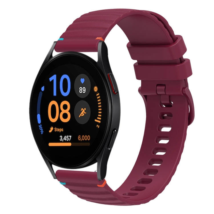Gewelltes gepunktetes genähtes 20mm Silikon-Uhrenarmband, für Samsung Galaxy Watch FE 40mm, für Samsung Galaxy Watch 7 40 / 44mm, für Samsung Galaxy Watch 6 Classic 43 / 47mm, für Samsung Galaxy Watch 6 40 / 44mm