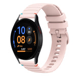 Gewelltes gepunktetes genähtes 20mm Silikon-Uhrenarmband, für Samsung Galaxy Watch FE 40mm, für Samsung Galaxy Watch 7 40 / 44mm, für Samsung Galaxy Watch 6 Classic 43 / 47mm, für Samsung Galaxy Watch 6 40 / 44mm