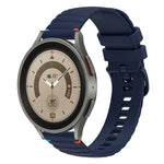 Welliges, gepunktetes, genähtes 20mm Silikon-Uhrenarmband, für Samsung Galaxy Watch 5 40 / 44mm, für Samsung Galaxy Watch 5 Pro 45mm, für Samsung Galaxy Watch 4 40 / 44mm, für Samsung Galaxy Watch 4 Classic 42 / 46mm