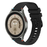 Welliges, gepunktetes, genähtes 20mm Silikon-Uhrenarmband, für Samsung Galaxy Watch 5 40 / 44mm, für Samsung Galaxy Watch 5 Pro 45mm, für Samsung Galaxy Watch 4 40 / 44mm, für Samsung Galaxy Watch 4 Classic 42 / 46mm