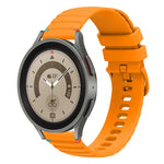 Welliges, gepunktetes, genähtes 20mm Silikon-Uhrenarmband, für Samsung Galaxy Watch 5 40 / 44mm, für Samsung Galaxy Watch 5 Pro 45mm, für Samsung Galaxy Watch 4 40 / 44mm, für Samsung Galaxy Watch 4 Classic 42 / 46mm