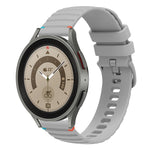Welliges, gepunktetes, genähtes 20mm Silikon-Uhrenarmband, für Samsung Galaxy Watch 5 40 / 44mm, für Samsung Galaxy Watch 5 Pro 45mm, für Samsung Galaxy Watch 4 40 / 44mm, für Samsung Galaxy Watch 4 Classic 42 / 46mm