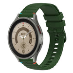 Welliges, gepunktetes, genähtes 20mm Silikon-Uhrenarmband, für Samsung Galaxy Watch 5 40 / 44mm, für Samsung Galaxy Watch 5 Pro 45mm, für Samsung Galaxy Watch 4 40 / 44mm, für Samsung Galaxy Watch 4 Classic 42 / 46mm
